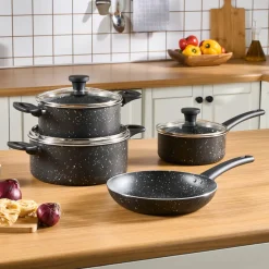 Karaca Cookplus Aura Roller 7-teiliges Kochgeschirr-Set Black Hot