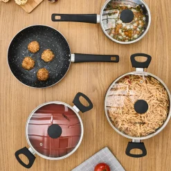 Karaca Cookplus Aura Roller 7-teiliges Kochgeschirr-Set Black Hot
