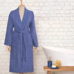 Karaca Daily Soft Indigo 100% Baumwolle Herren Bademantel L/XL Indıgo Best