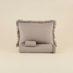 Karaca Fiona Bettüberwurf Set 230x240cm + 2(50x70) cm Grau Discount