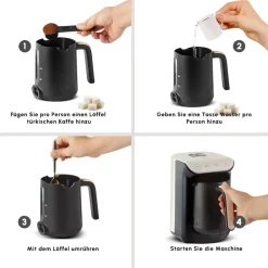 Karaca Hatır Köz Turkish Coffee Machine mit Röstfunktion Creme Weıche Creme Sale