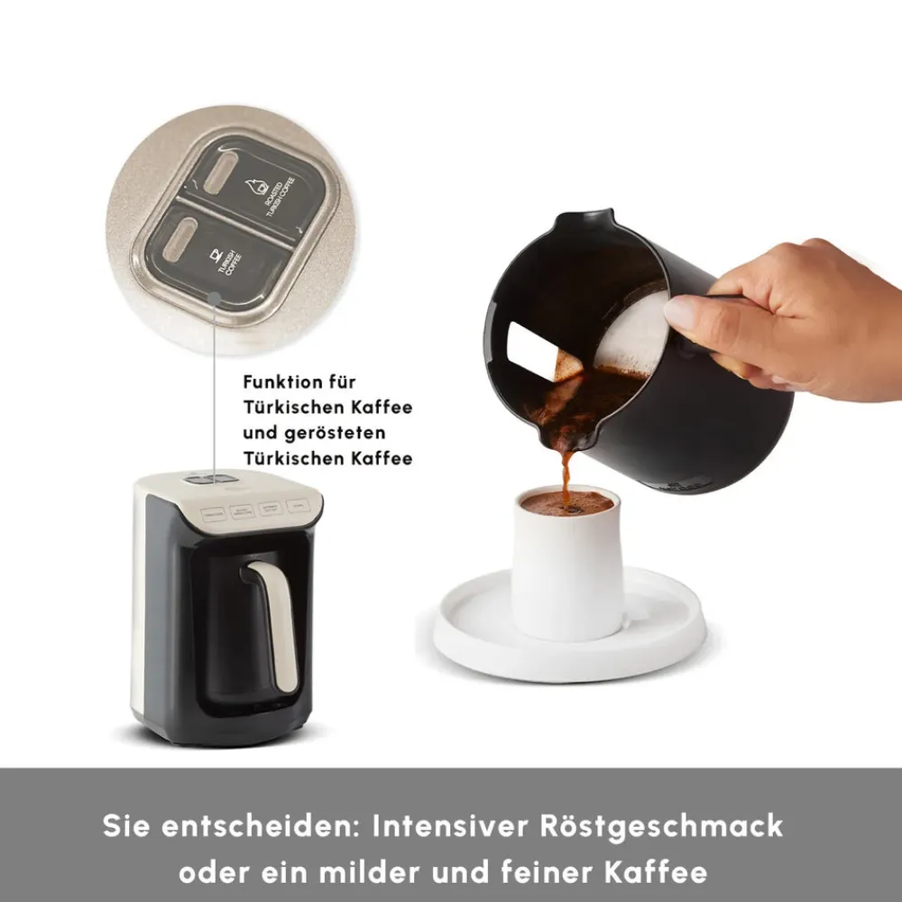 Karaca Hatır Köz Turkish Coffee Machine mit Röstfunktion Creme Weıche Creme Sale