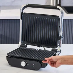 Karaca Homend Grilliant 1366H Toaster und Grill mit herausnehmbarer Gusseisenplatte und Edelstahlgehäuse Hot