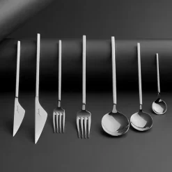 Karaca Jumbo 9100 84-teiliges Besteck-Set für 12 Personen mit Box SILBER03