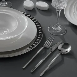 Karaca Jumbo 9100 84-teiliges Besteck-Set für 12 Personen mit Box SILBER03