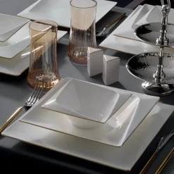 Karaca Jumbo Fold Gold 58-teiliges eckiges Tafelservice für 12 Personen Online