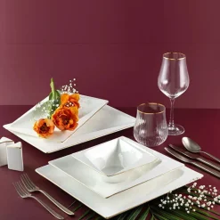 Karaca Jumbo Fold Gold 58-teiliges eckiges Tafelservice für 12 Personen Online