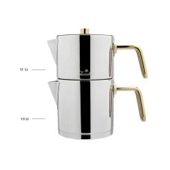 Karaca Jumbo Metalix Titanium Gold Teekannenset Discount