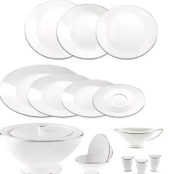 Karaca Jumbo Moon Platin 64-teiliges Tafelservice für 12 Personen Platın