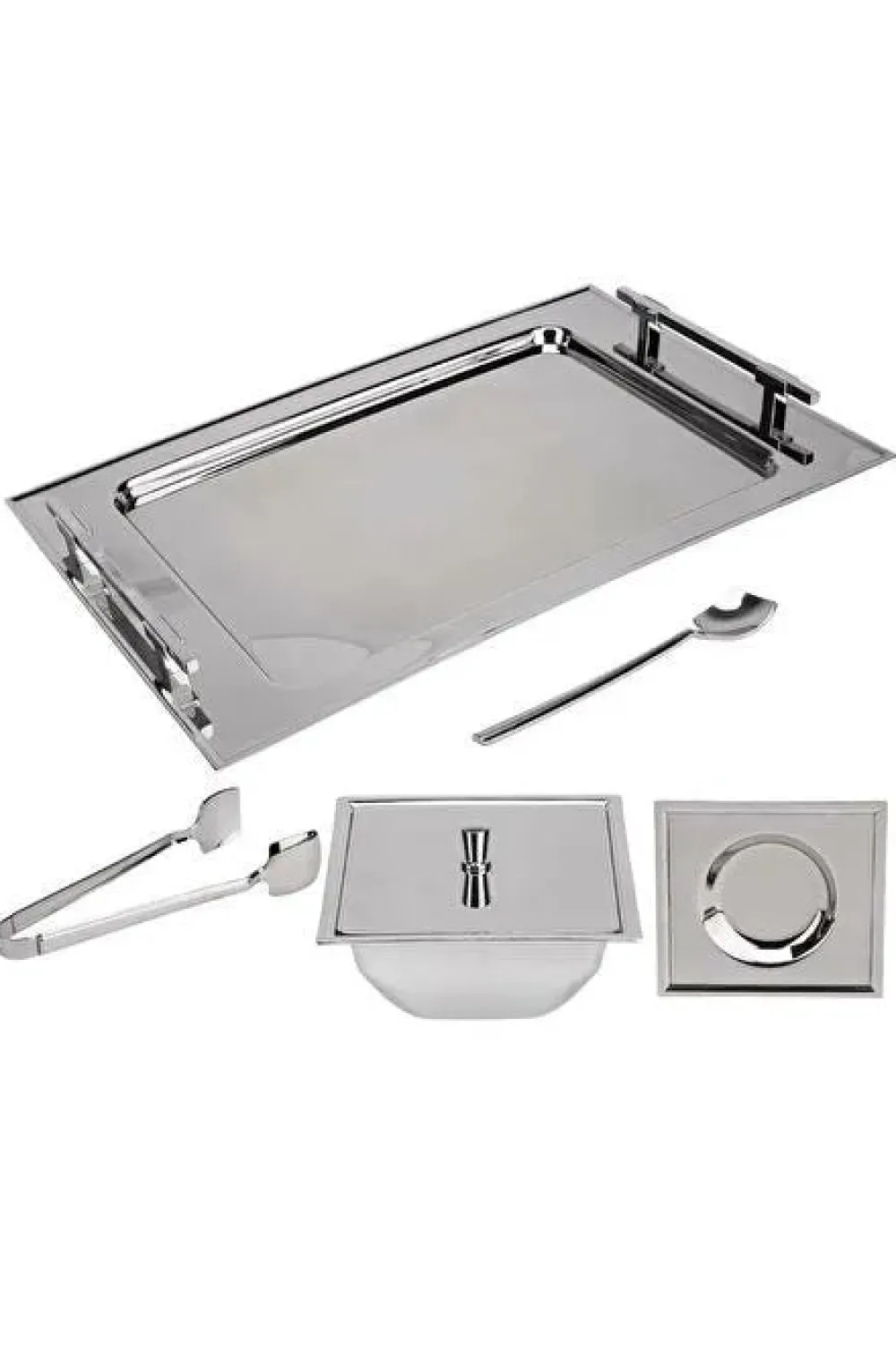 Karaca Jumbo New 9100 28-teiliges eckiges Teeset – Edelstahl Sale