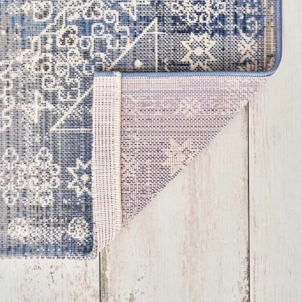 Karaca Kaşmir Halı 7/24 Alaca Patchwork Teppich Blau 160 x 230 Blau01 Outlet