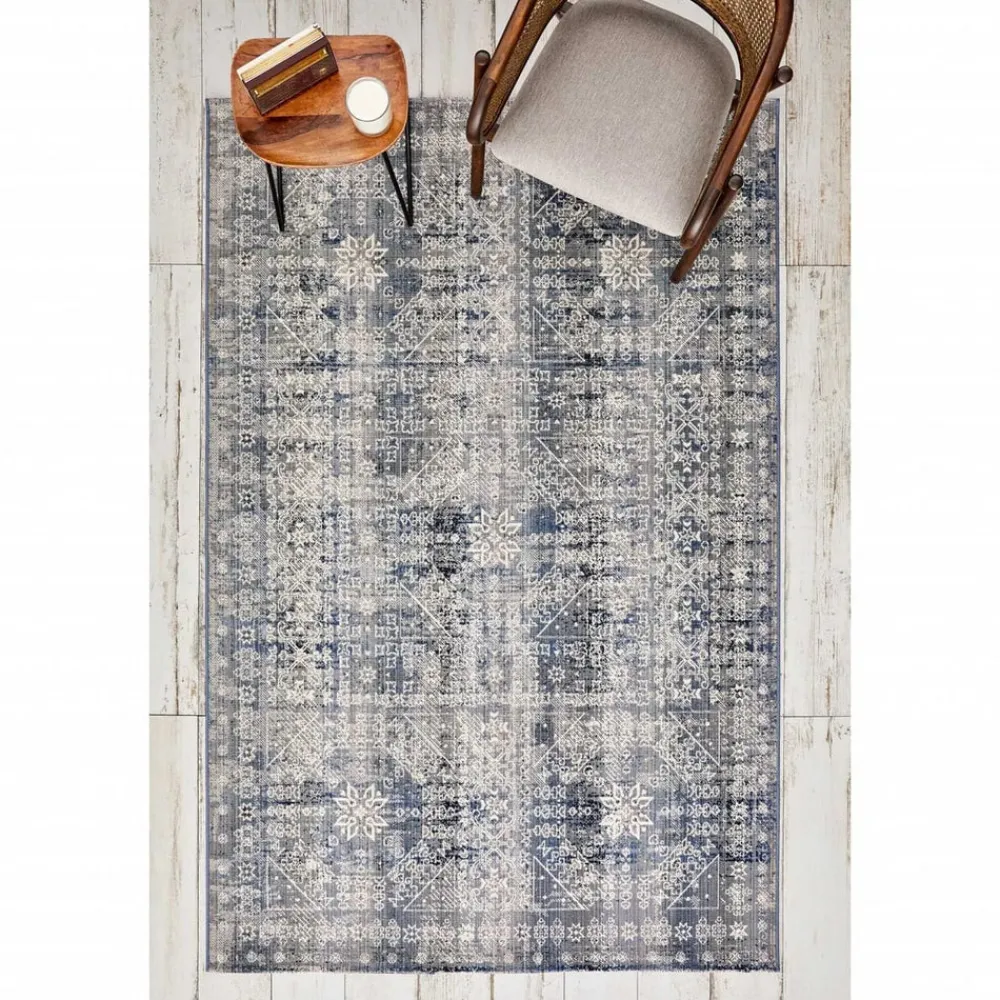 Karaca Kaşmir Halı 7/24 Alaca Patchwork Teppich Blau 160 x 230 Blau01 Outlet