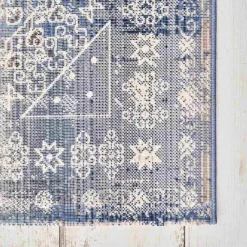 Karaca Kaşmir Halı 7/24 Alaca Patchwork Teppich Blau 160 x 230 Blau01 Outlet