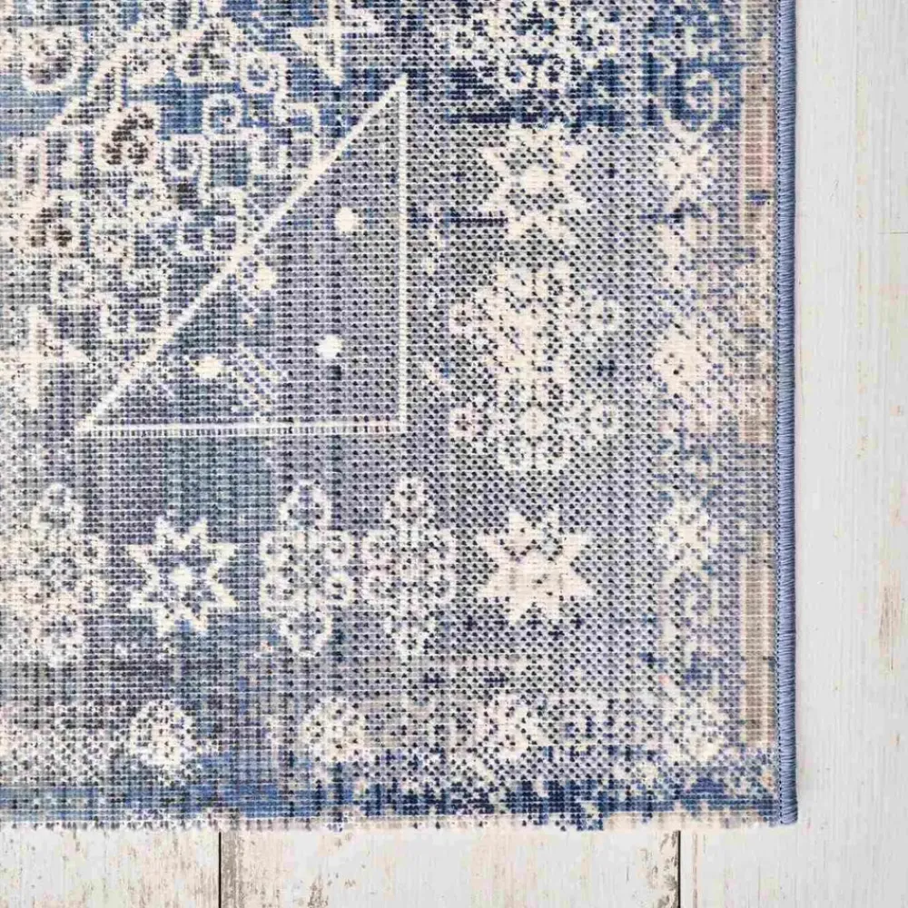 Karaca Kaşmir Halı 7/24 Alaca Patchwork Teppich Blau 160 x 230 Blau01 Outlet