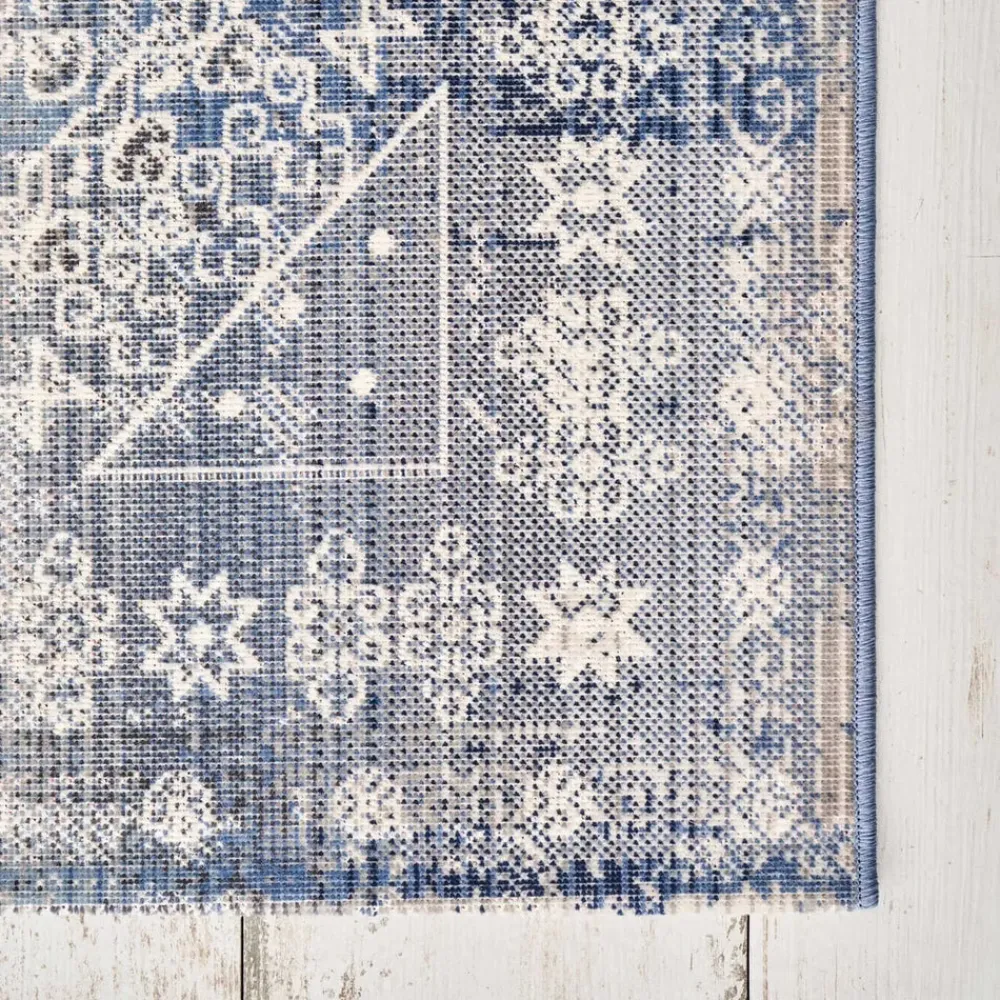Karaca Kaşmir Halı 7/24 Alaca Patchwork Teppich Blau 120 x 180 Blau01 Best