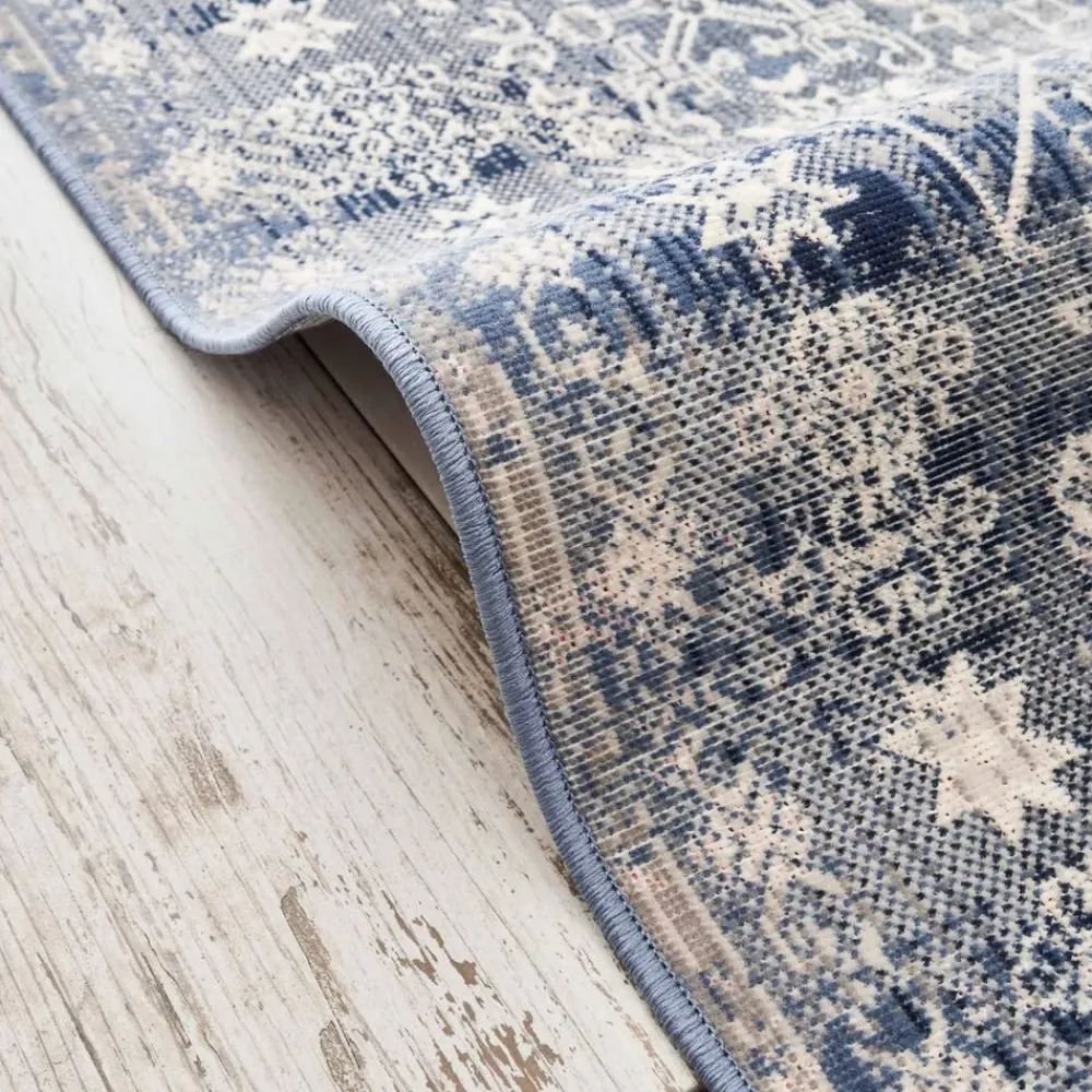 Karaca Kaşmir Halı 7/24 Alaca Patchwork Teppich Blau 120 x 180 Blau01 Best