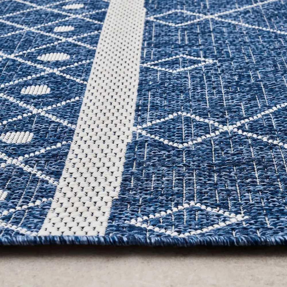 Karaca Kaşmir Halı 7/24 Gartenteppich Datca 120 x 180 Blau01 Outlet