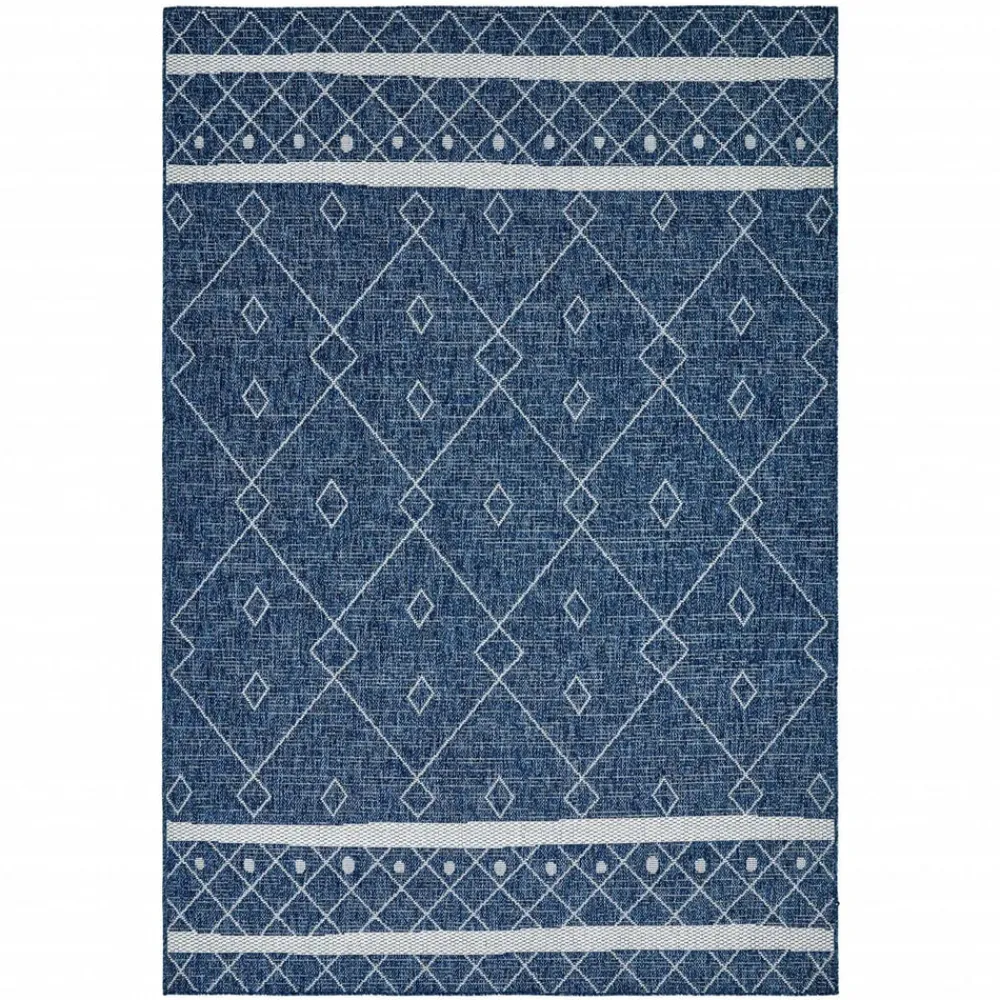Karaca Kaşmir Halı 7/24 Gartenteppich Datca 200 x 290 Blau01 Online