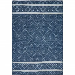 Karaca Kaşmir Halı 7/24 Gartenteppich Datca 80 x 150 Blau01 Discount