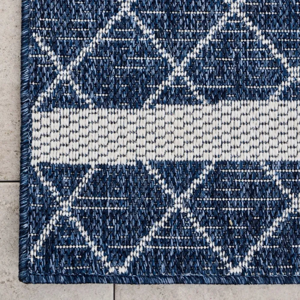 Karaca Kaşmir Halı 7/24 Gartenteppich Datca 80 x 300 Blau01 Best