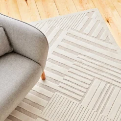 Karaca Kaşmir Halı 7/24 Scandinavian Bergen Teppich, 80cmx300cm Weıß01 Clearance