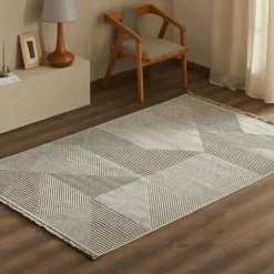Karaca Kaşmir Halı 7/24 İskandinav Clara, Grau, 120x180 cm Weıß01 New