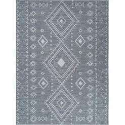 Karaca Kaşmir Halı 7/24 Teppich Jute Hatka 80x150 cm Grau Weıß Sale
