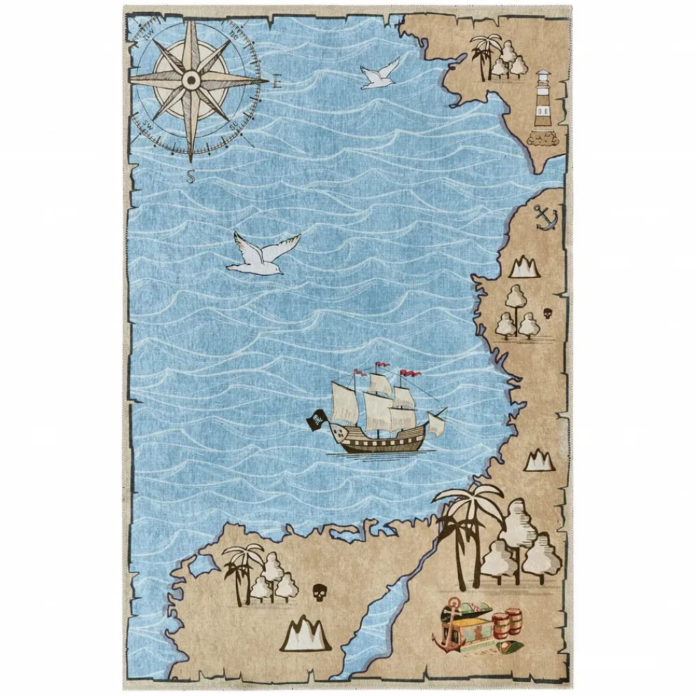 Karaca Kaşmir Halı Dekorative Art Kinder/Jugendliche Meer, 80x150 cm Multıfarben Discount