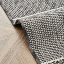 Karaca Kaşmir Halı Dogasever Recycelte Baumwollteppiche Karstik 80x150 cm Schwarz01 New