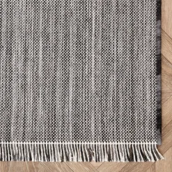 Karaca Kaşmir Halı Dogasever Recycelte Baumwollteppiche Karstik 80x150 cm Schwarz01 New