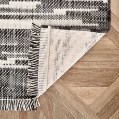Karaca Kaşmir Halı Dogasever Recycelte Baumwollteppiche Nacht 160x230 cm Schwarz01 Outlet