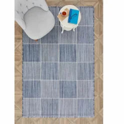 Karaca Kaşmir Halı Dogasever Recycelte Baumwollteppiche Delta 160x230 cm Blau01 Online