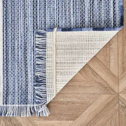 Karaca Kaşmir Halı Dogasever Recycelte Baumwollteppiche Delta 160x230 cm Blau01 Online