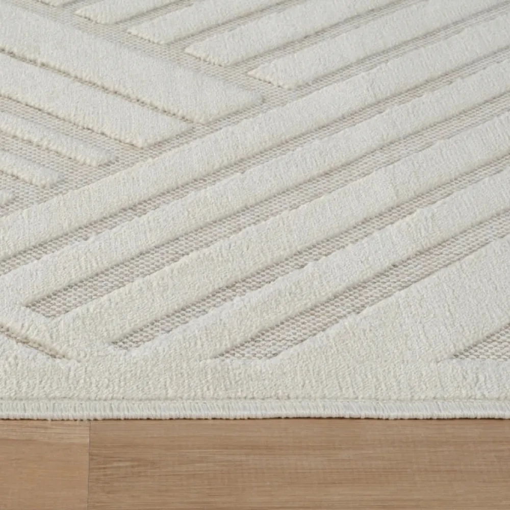 Karaca Kaşmir Halı Skandinavisch Bergen Teppich 120 cm x 180 cm Weıß01 Clearance