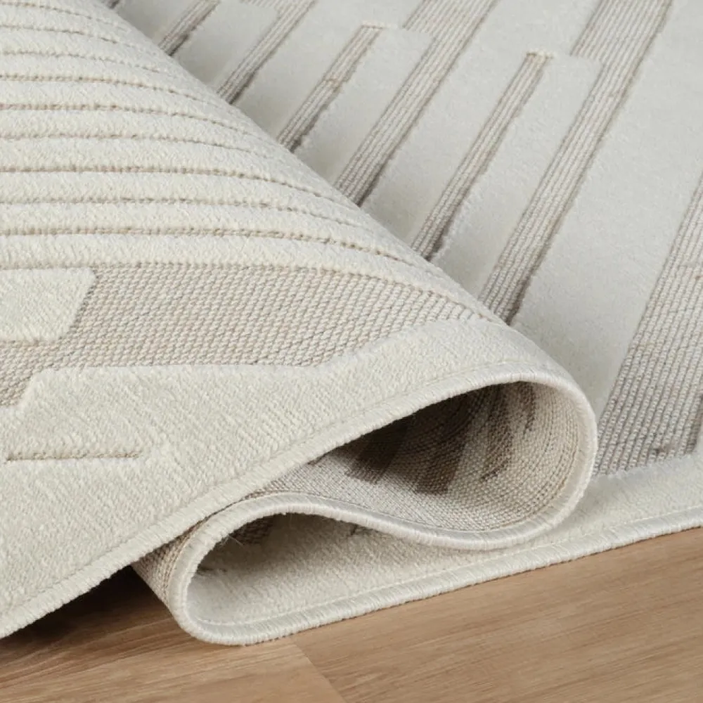 Karaca Kaşmir Halı Skandinavisch Bergen Teppich 120 cm x 180 cm Weıß01 Clearance