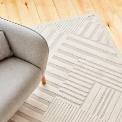 Karaca Kaşmir Skandinavisch Bergen Teppich 160 cm x 230 cm Weıß01 Hot