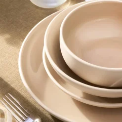 Karaca Abby 24-teiliges Steinzeug-Tafelservice für 6 Personen, Creme Creme01 Outlet