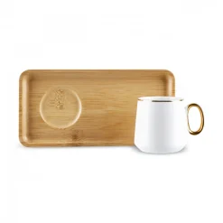 Karaca Ada Bamboo Platte 2 Person Kaffeetasse 90 Ml Weıß01 Outlet
