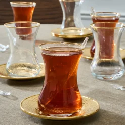 Karaca Ada 18-teiliges Teeservice für 6 Personen Gold Discount