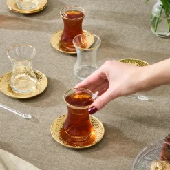 Karaca Ada 18-teiliges Teeservice für 6 Personen Gold Discount