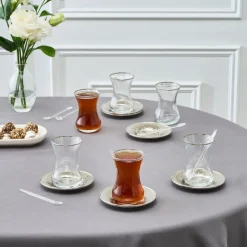 Karaca Ada Platin 18-teiliges Teeservice für 6 Personen Platın Clearance
