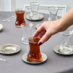 Karaca Ada Platin 18-teiliges Teeservice für 6 Personen Platın Clearance