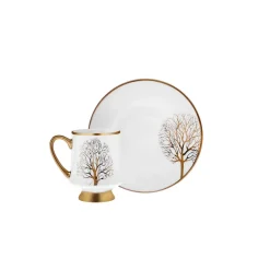 Karaca Afra Kaffeetasse für 6 Personen, 90 ml Weıß01