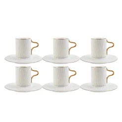 Karaca Aged Kaffeeservice für 6 Personen Weıß01
