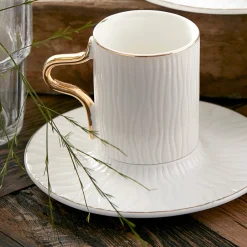 Karaca Aged Kaffeeservice für 6 Personen Weıß01