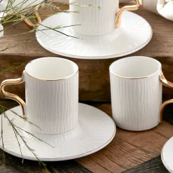 Karaca Aged Kaffeeservice für 6 Personen Weıß01