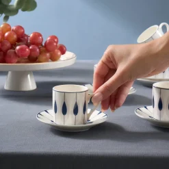 Karaca Ahenk 12-teiliges Bone China Espresso Türkisch-Kaffeetassen-Set für 6 Personen, 80 ml, Mehrfarbig Multıfarben Hot