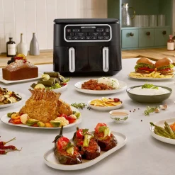 Karaca Air Cook Duo Heißluftfritteuse XXXL 8 Liter, Black Chrome, 8 Personen, 2500W Schwarz Chrom Online