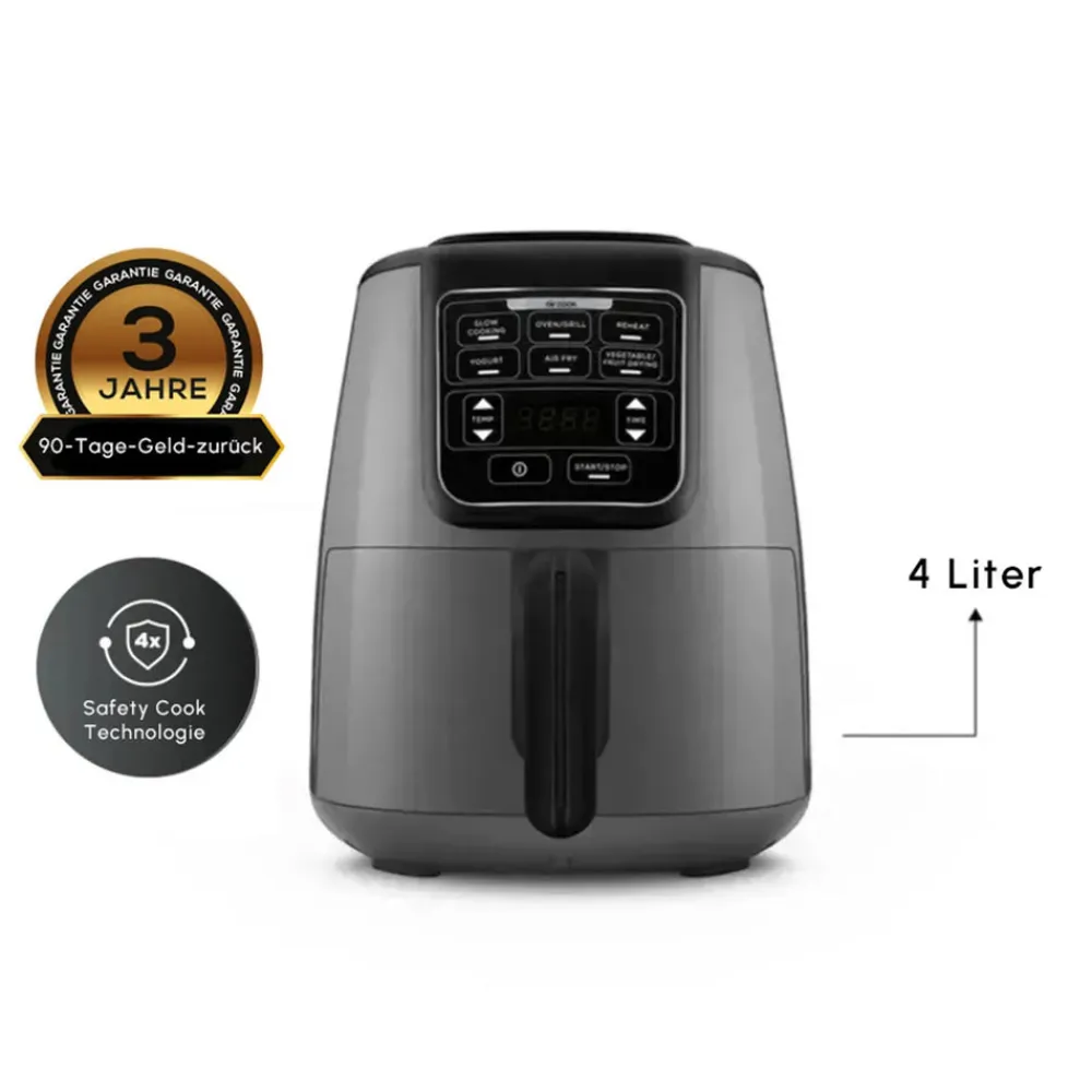 Karaca Air Cook XL 2 in 1 Airfryer , 4L, 1550W Space Grau Schwarz Best