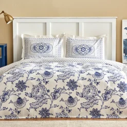Karaca Amar Blau 100% Baumwolle Doppeltes Bettbezugs-Set Blue Hot